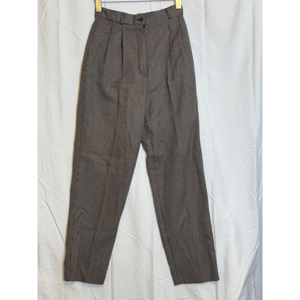 Allison Daley Houndstooth Pleated‎ High Waist Trousers Pants Size 8